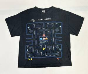 00s DELTA PRO WEIGHT NAMCO BANDAI PAC-MAN パックマン プリント Tシャツ コピーライト入り ブラック XL