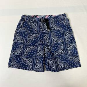  beautiful goods regular goods Columbia OMNI-SHIELD Colombia webbing belt attaching bandana pattern short pants shorts peiz Lee outdoor blue L