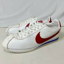 貴重 17年製 正規品 NIKE CLASSIC CORTEZ LEATHER 749571-154 ナイキ クラシック コルテッツ レザー フォレストガンプ トリコ 白赤 28.5cm_画像1