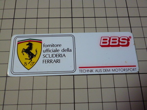 正規品 FERRARI BBS ステッカー (100×35mm) フェラーリ ビービーエス