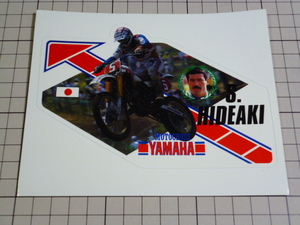 正規品 MOTOCROSS YAMAHA S.HIDEAKI ステッカー 当時物 です(140×97mm) ヤマハ モトクロス 鈴木英明