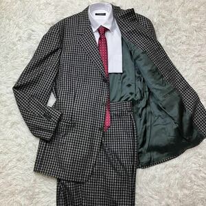 超希少◎ビンテージ◎54サイズ◎GIANNI VERSACE ジャンニベルサーチ メンズ セットアップ スーツ チェック 古着 大きいサイズ イタリア製