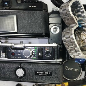 【整理業者リサイクル】 Nikon EM FE MB-1 MD-2 腕時計機械式 フィルムカメラ等まとめてジャンク品 1円スタート売り切り昭和レトロ カメラの画像6