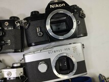 【リサイクル】 Canon AE-1 OLYMPUS PEN-F NIKON EM フィルムカメラまとめてジャンク品 ニコン 1円スタート売り切り昭和骨董品 カメラ_画像3