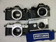 【リサイクル】 Canon AE-1 OLYMPUS PEN-F NIKON EM フィルムカメラまとめてジャンク品 ニコン 1円スタート売り切り昭和骨董品 カメラ_画像1