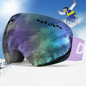 [Dancai] スキーゴーグル スノーボード ゴーグル スキー ゴーグル スノーゴーグル UV400カット 球面レンズ 180°