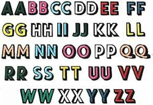YFFSFDC アルファベット A-Z 刺繍ワッペン 52枚セット アイロン アルファベット アップリケ ワッペン 幼稚園 保育園