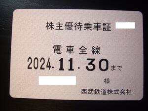 西武鉄道 株主優待乗車証 電車全線 定期 有効期限：2024年11月30日(送料無料:ネコポス)