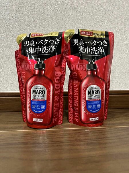 MARO　マーロ　全身用クレンジングソープ　つめかえ用　(380mL)2個セット 詰め替え用　ボディソープ　洗顔料