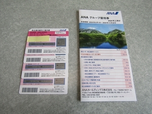 最新版 ANA(全日空) 株主優待券4枚セット送料無料 (有効期限2024年6月1日～2025年5月31日迄) ANAグル-プ優待券付