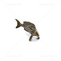 27g アロワナ 古代魚 魚 ドラゴンフィッシュ 置物 置き物 盆景 水石 床の間 机 飾り ブロンズ オブジェ インテリア 真鍮 金属 銅製 ar26.8_画像5