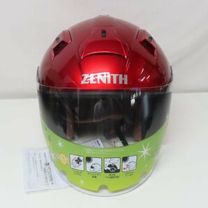 【新品未使用】YAMAHA ヤマハ ZENITH ゼニス YJ-14 ジェットヘルメット Mサイズ レッド バイク 二輪 スクーター 原付 バイザーの画像7