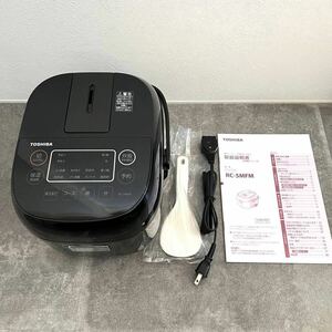 【未使用】TOSHIBA 3合炊き IH 炊飯器 マイコン ジャー炊飯器 ブラック 東芝 0.54L RC-5MFM パンやケーキも作れる炊飯ジャー！エコ炊き