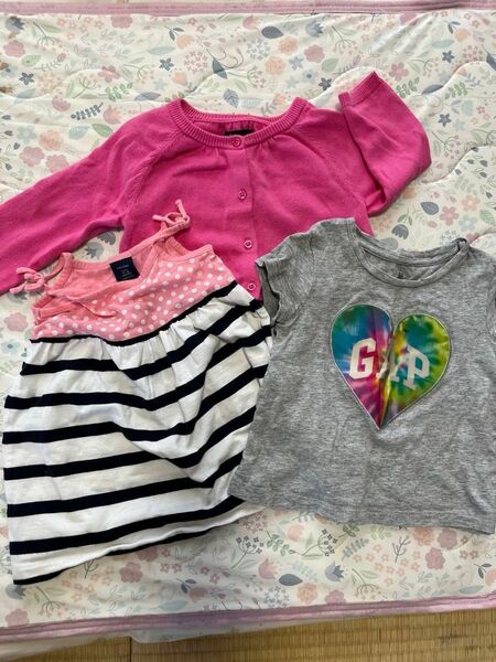 GAP babygap 3点セット　カーディガン　ワンピース　Tシャツ　 女の子 キッズ トップス　半袖　サイズ80