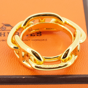 [ as good as new ]HERMES Hermes she-n Dunk ru scarf ring GP Gold lady's scarf stop box 