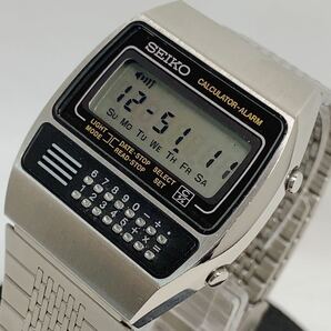 希少 美品 セイコー カリキュレーター アラーム SEIKO CALCULATOR ALARM C359-5000 稼働品 デジタル 腕時計 純正ブレスレット ビンテージの画像3