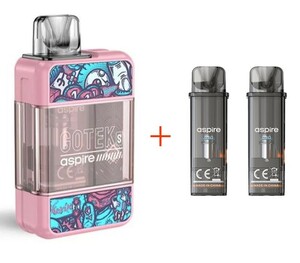 新品 Aspire GoTek S Pod＋交換用ポッドカートリッジセット　ピンク　電子タバコ　アスパイア　ゴーテックS　ポッド　ベイプ