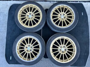 引き取り可　O・Zレーシング　17×7JJ　＋48　PCD100　4本　O・Z RACING　BS REGNO 215/45 2021年製　中古品