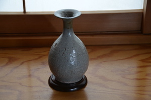 ◆古美術　朝鮮古陶磁　花瓶　極上　台付◆