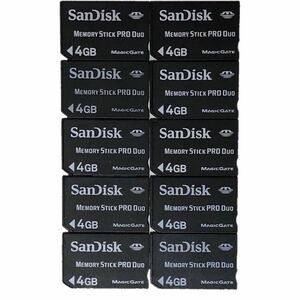 ■動作確認済■ SanDisk メモリースティック PRO DUO 4GB 10枚 メモリーカード デジカメ memory