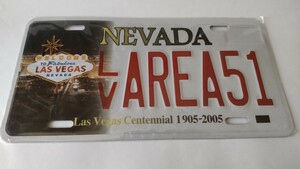 即決 アメリカ Nevada ネバダ州 ラスベガス LAS VEGAS AREA 51エリア 51 ナンバープレート 看板 雑貨 未使用品 送料230円