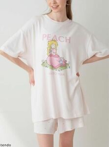 【ピンク ピーチ】ジェラートピケ ピーチコレクション プリントTシャツ フレアショートパンツ 上下セット 