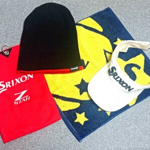 ☆スリクソンお好きな方へ(^^)d□■SRIXON 4点■□サンバイザー ニット帽 ハンドタオル ボール&クラブタオル ダンロップ ◎オマケ有ます♪