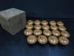 *. thing bowl soup bowl wooden lacquer ware gold lacqering 19 customer tree box attaching * old house delivery goods *10