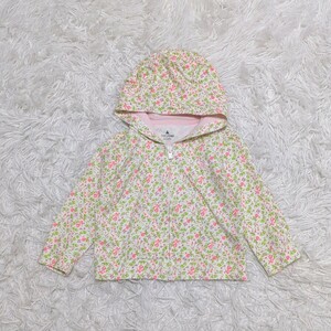 【送料無料】babygap　ベビーギャップ　パーカー　70cm　6-12month　花柄　刺繍ロゴ　ベビー　子供服