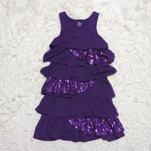 【送料無料】PLACE　ノースリーブ　ワンピース　5/6　110-120cmぐらい　紫　キッズ　子供服