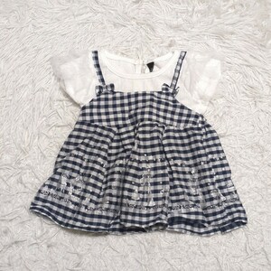 【送料無料】partypick　半袖　トップス　95cm　チェック　キッズ　子供服