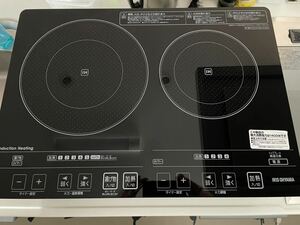 新品未使用 引き取り限定入札可能 アイリスオーヤマ IHクッキングヒーター 2口 EIH1470-B 14年製 保管品 専用 コンロ台セット ブラック