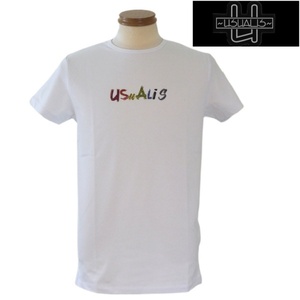 【2024春夏新作】ウザリス/USUALIS 半袖Tシャツ XLサイズ 504-白系