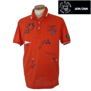 【春夏SALE】シナコバ サルジニア/SINA COVA 半袖ポロシャツ LLサイズ 520-オレンジ系