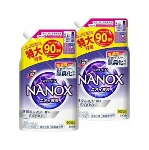 トップ スーパーナノックス ニオイ専用 抗菌 高濃度 洗濯洗剤 液体 つめかえ用 特大(900g*2袋セット)