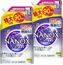トップ スーパーナノックス ニオイ専用 抗菌 高濃度 洗濯洗剤 液体 つめかえ用 特大(900g*2袋セット)