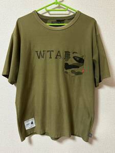 Wtaps A BATHING APE ‘DESIGN S/S / TEE オリーブ サイズ2 エイプ