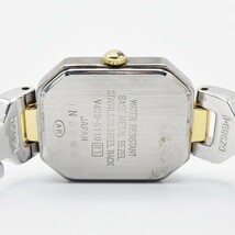 C24-621 SEIKO セイコー V400-5110 ALBA アルバ クォーツ式腕時計 黒文字盤 シルバー オクタゴン 八角形 稼働品 R6.4月バッテリー交換済み_画像5