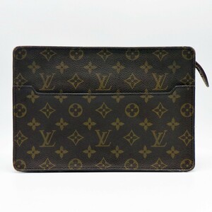 C24-1005 LOUIS VUITTON ルイ・ヴィトン M51795 ポシェットオム クラッチバッグ セカンドバッグ モノグラム ブラウン 中古 ※ベタつきあり