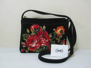 * FEILER* Feiler ultimate beautiful goods shoulder bag diagonal .. bag body bag black rose pattern pine slope shop buy 