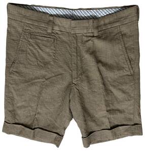 new goods 23000 jpy spring summer model ts(s) tea esesKT28LP03 block check shorts short pants shorts size 2 approximately 88cm khaki 