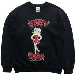 ベティブープ BETTY BOOP GILDAN ギルダン 90s ヴィンテージ 両面プリント スウェットシャツ トレーナー M ブラック