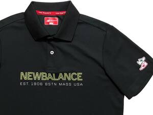 NEW BALANCE golf ニューバランスゴルフ フロントロゴ 軽量ポリエステル ストレッチ 半袖ゴルフポロ 5 M-L相当 ブラック