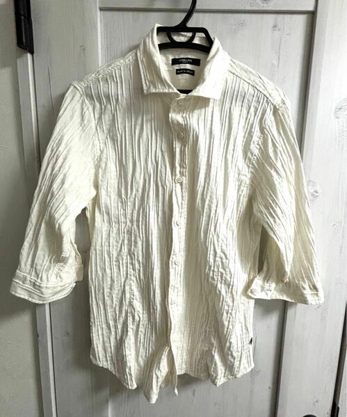 MORGAN HOMME 五部丈シャツ 日本製 XL 白 ホワイト