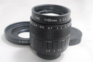 ★新品未使用品★Fujian CCTV 50mm F1.4 BK Canon キャノン C-EOS.M マウント Cマウント レンズ★ミラーレス マウントアダプター