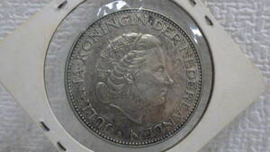 #13095B【銀貨】シルバー コイン 銀貨 1959年 オランダ王国 クイーンジュリアナ 2 1/2 グルデン アンティーク 重量約14.9グラム以上