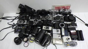 #12924A　カメラまとめて　/NIKON　Cannon ビデオカメラ フィルムカメラ　デジカメ 小物類 まとめて 大量 ジャンク