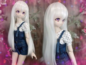 ●ドールウィッグ*ロングヘアー*ホワイト*9～9.5インチ（MDD DD SD SmartDollなど）●doll wig*dollwig●