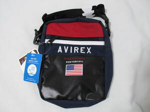 《新品》AVIREX　アヴィレックス　撥水加工　ショルダーバック　ボディバッグ　２way　USA星条旗　刺繍　トリコロール　定価3740円