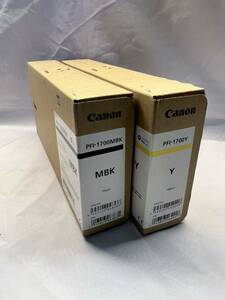 Canon ink tanker PFI-1700MBK PFI-1700Y 2 color set unopened goods Canon imagePROGRAF 10 jpy start 